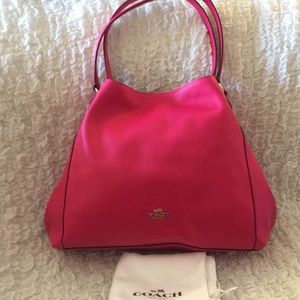 COACH LTH EDIE SHOULDER BAG IN PINK